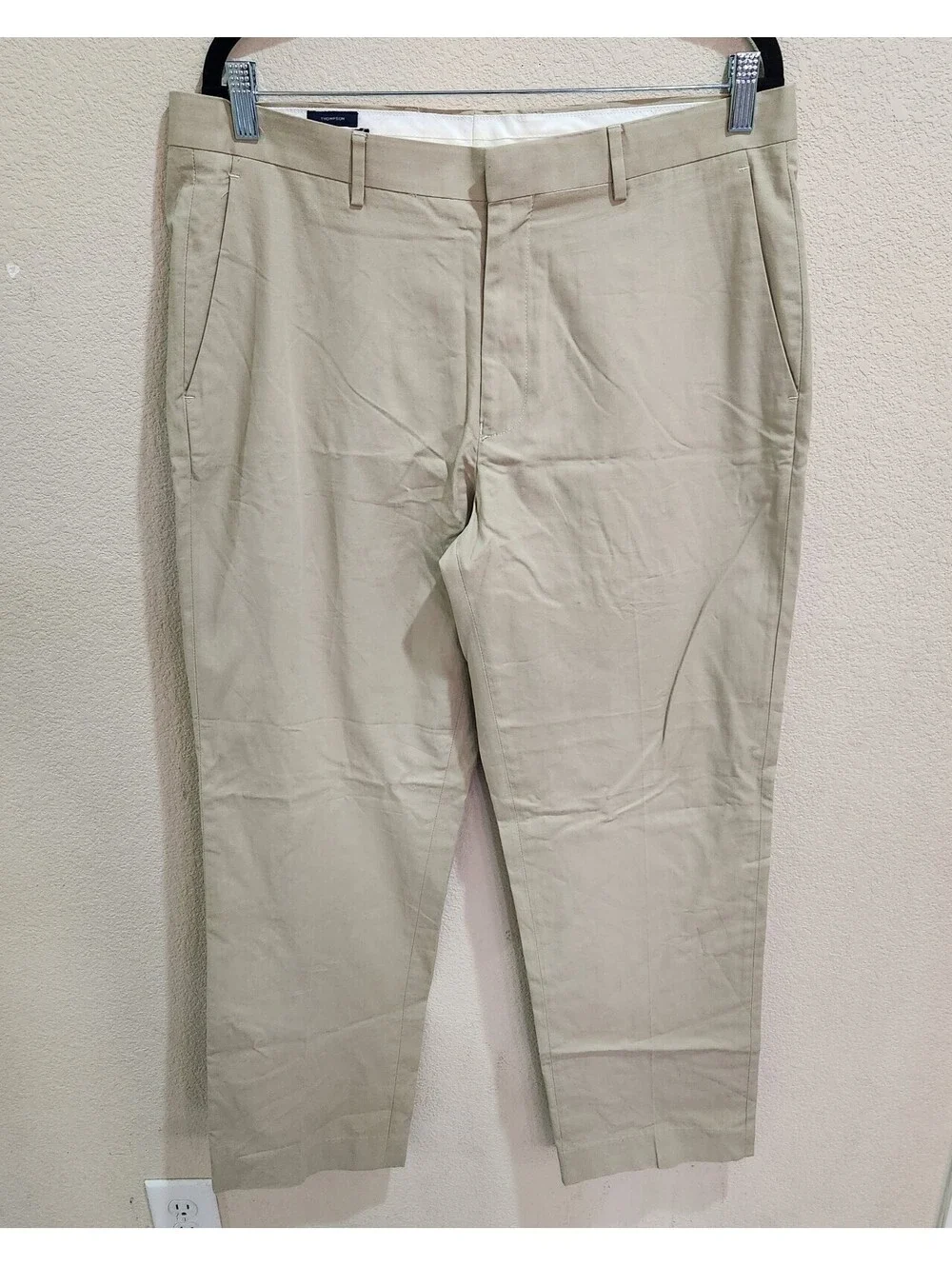 J.Crew Thompson Mens 34x32 Beige Khaki Chinos Cotton Blend Stretch Dress Pants